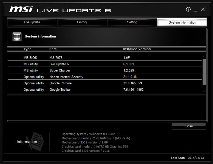 MSI Live Update For PC Windows