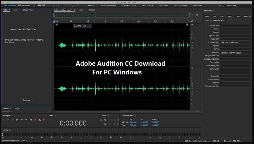 Adobe Audition CC na PC Windows