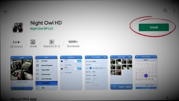 „Night Owl Connect“ programa kompiuteriui